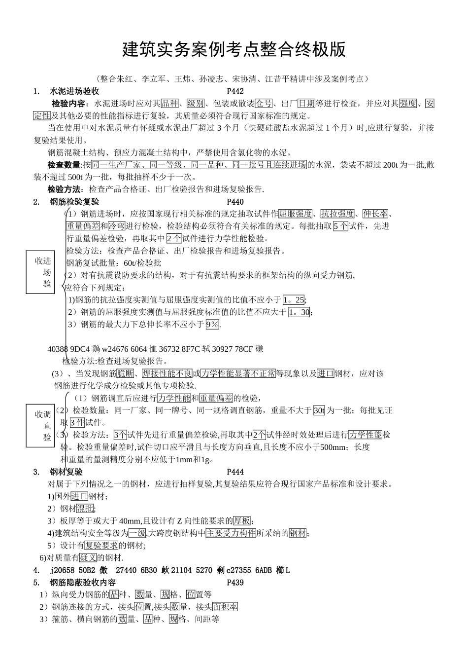 一级建造师建筑实务案例考点整合终极版--看完必过_第1页