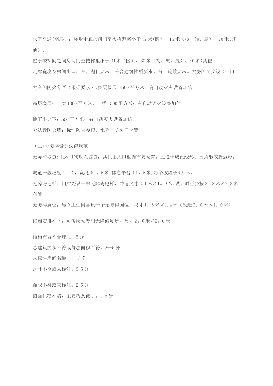 一级注册建筑师《建筑方案设计》评分考核点_第2页