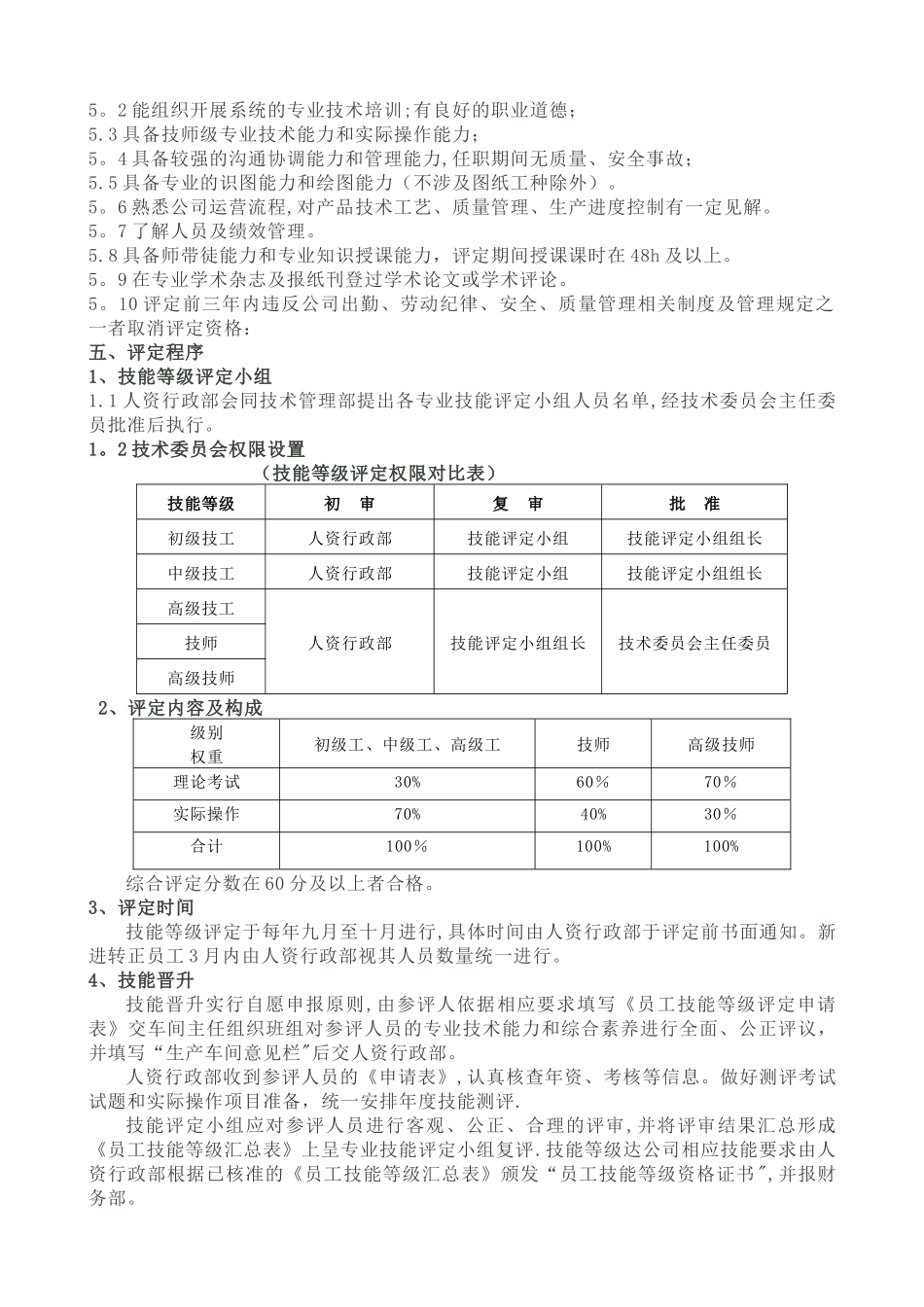 一线员工技能评定管理办法_第3页