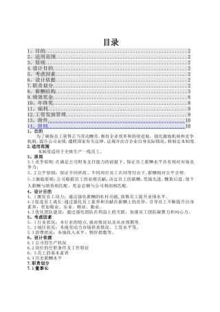一线员工薪酬管理制度