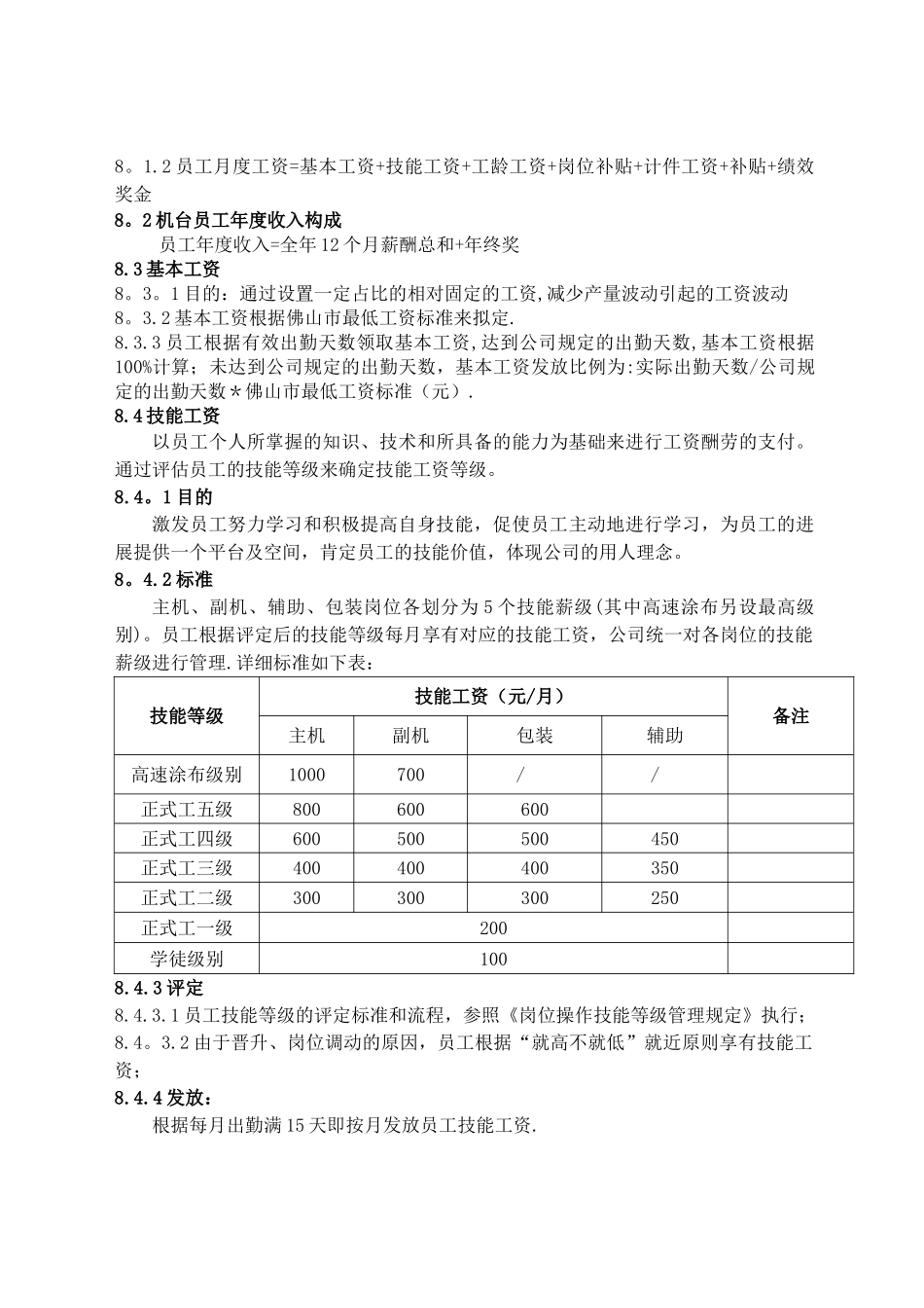 一线员工薪酬管理制度_第3页