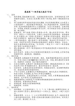 一职多能大练兵培训计划