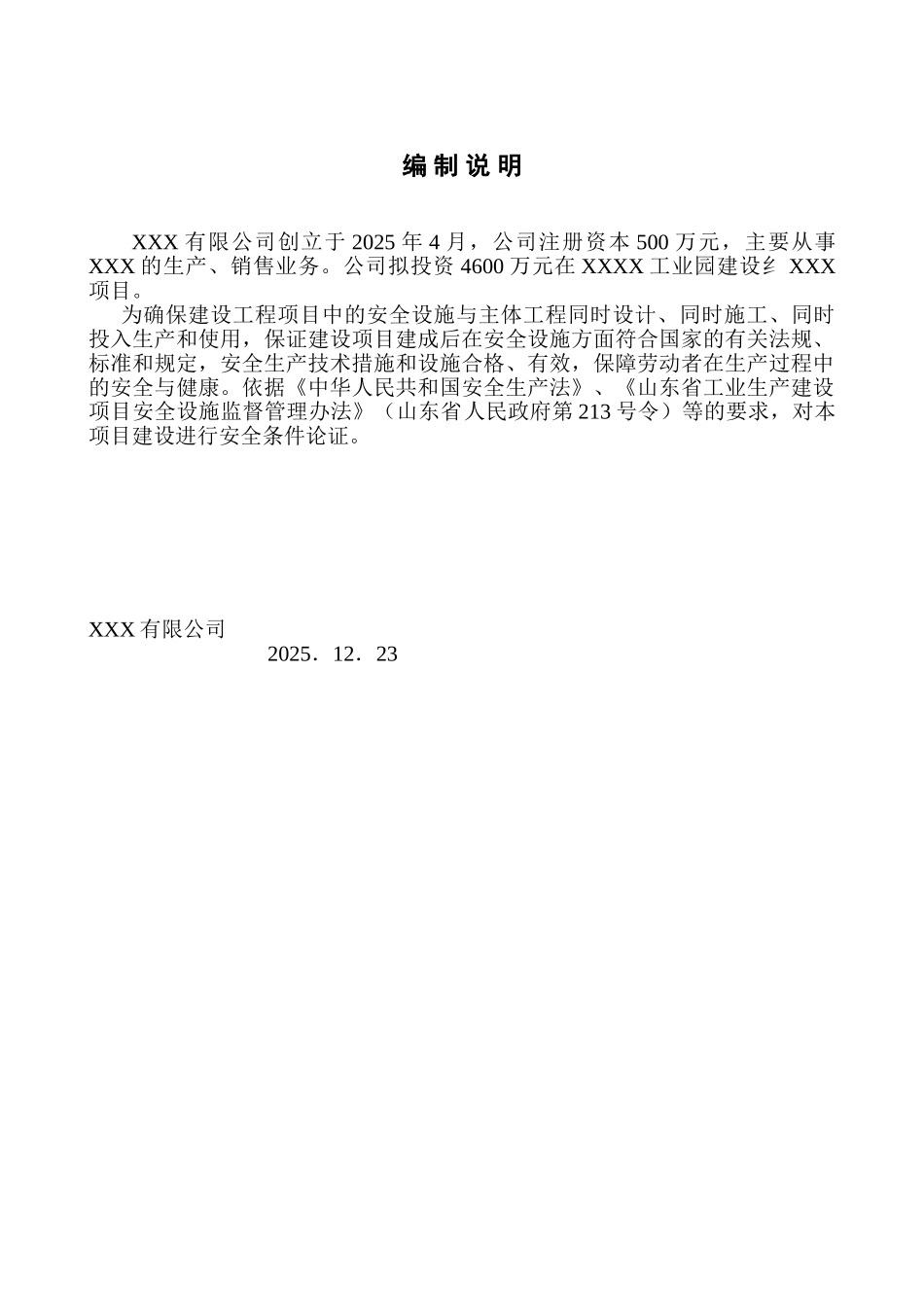 一般小型企业安全生产条件论证报告.._第2页