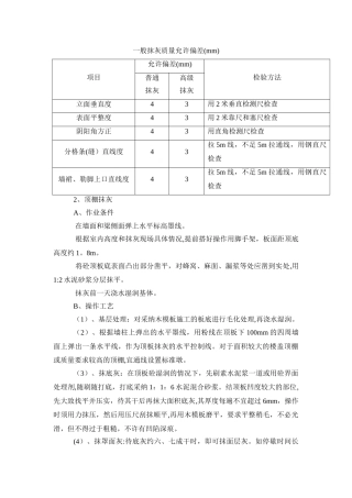 一般抹灰质量允许偏差