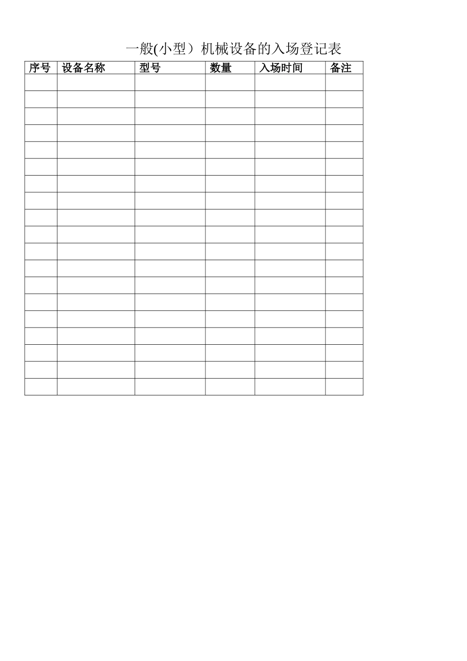 一般机械设备管理台账_第2页