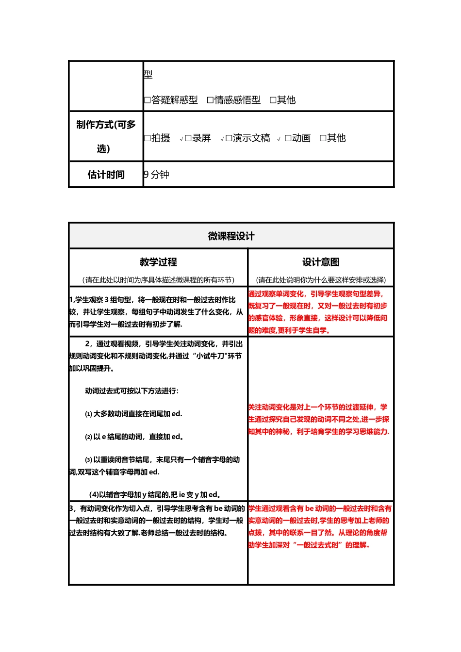 一般过去时微课程设计方案_第2页