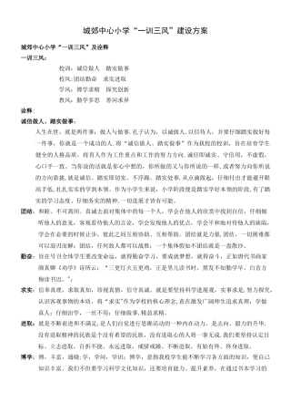 一训三风建设方案