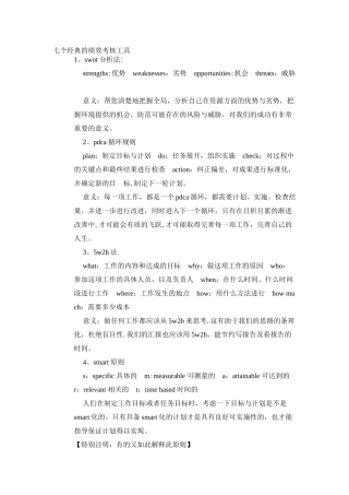 七个经典的绩效考核工具