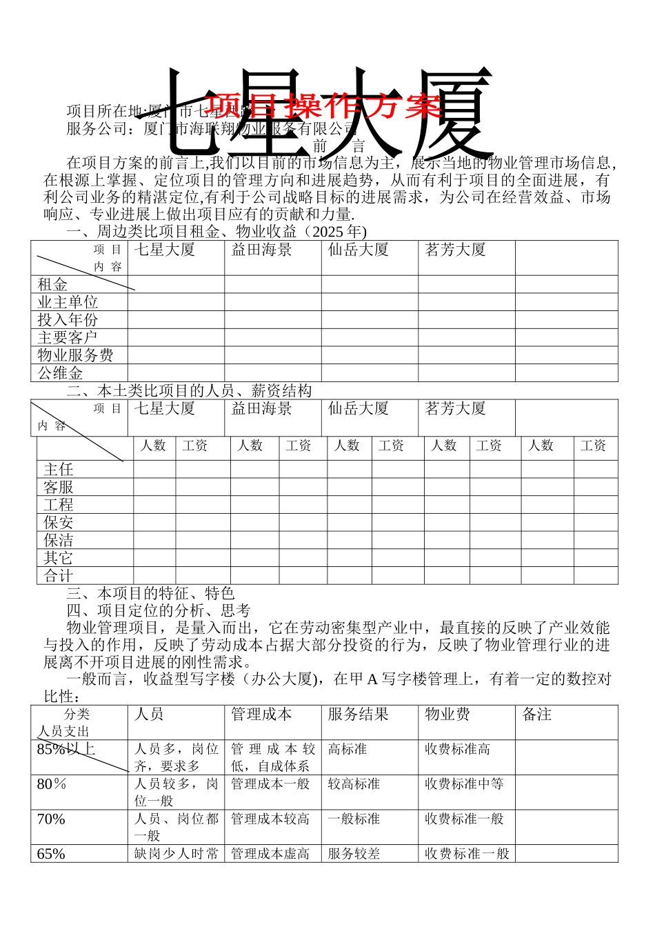 七星大厦的现场物业管理方案剖析_第1页