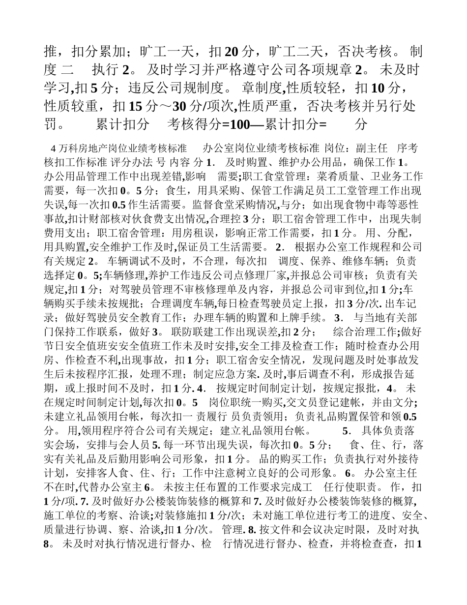 万科房地产岗位业绩考核标准_第3页