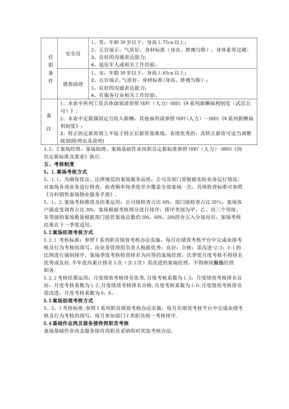 万科物业案场业务薪酬福利制度_第2页