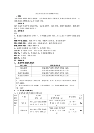 万科物业案场业务薪酬福利制度