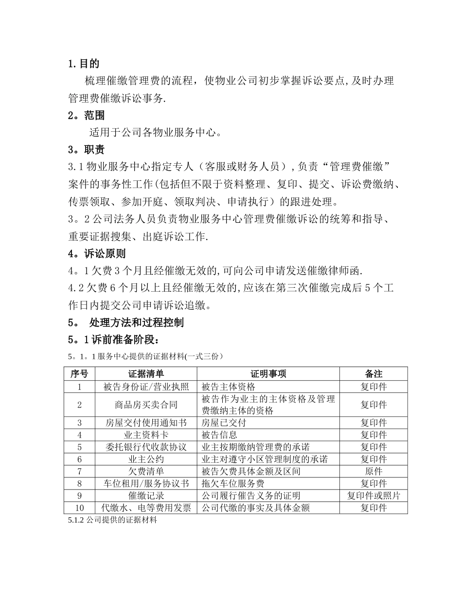 万科物业管理费催缴诉讼指引_第1页