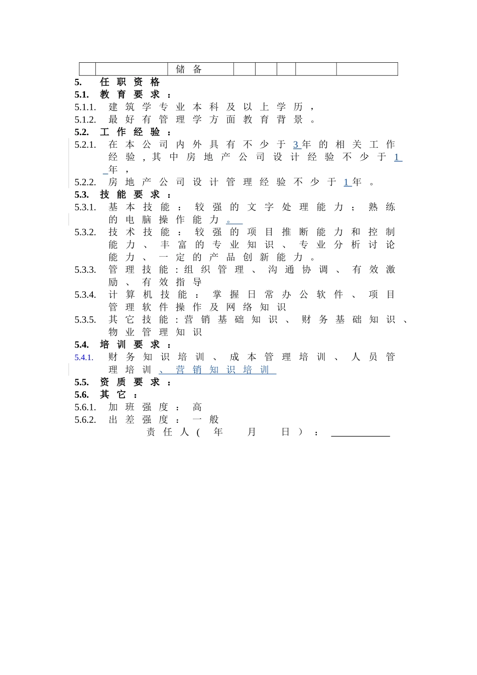 万科设计部项目设计负责人岗位职务说明书_第3页