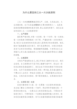 三从一大训练原则