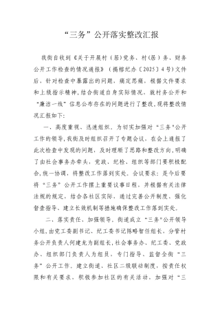 三务公开整改汇报