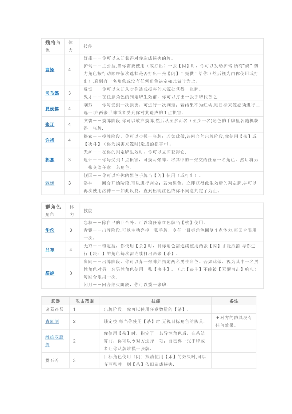 三国杀武将技能表_第2页