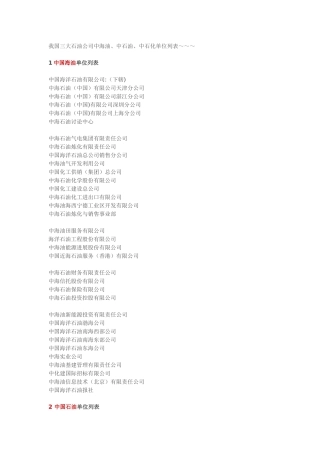 三大石油公司组织架构