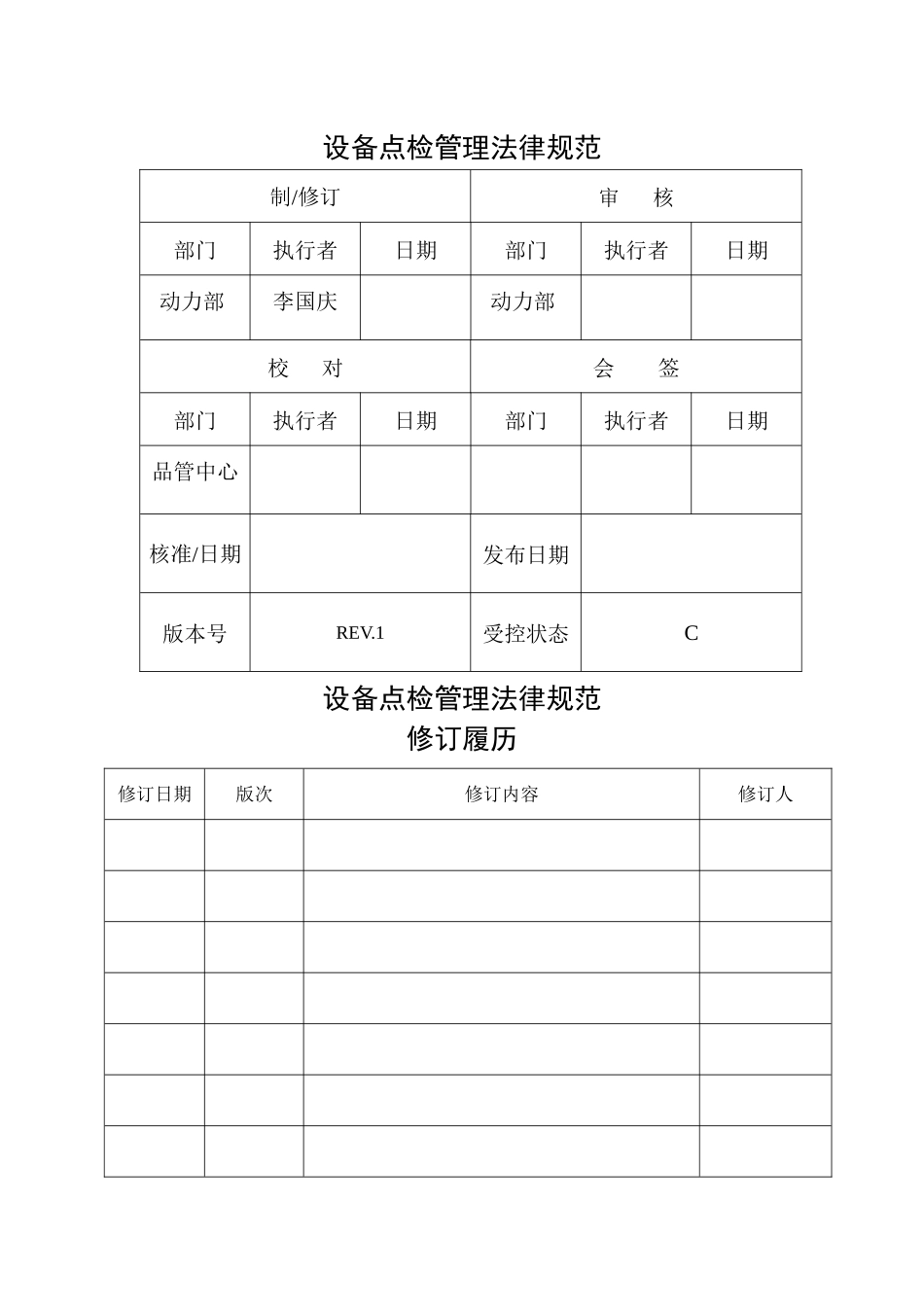 三安光电科技有限公司-设备点检管理规范_第1页