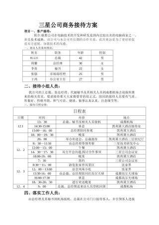 三星公司商务礼仪接待方案及接待礼仪