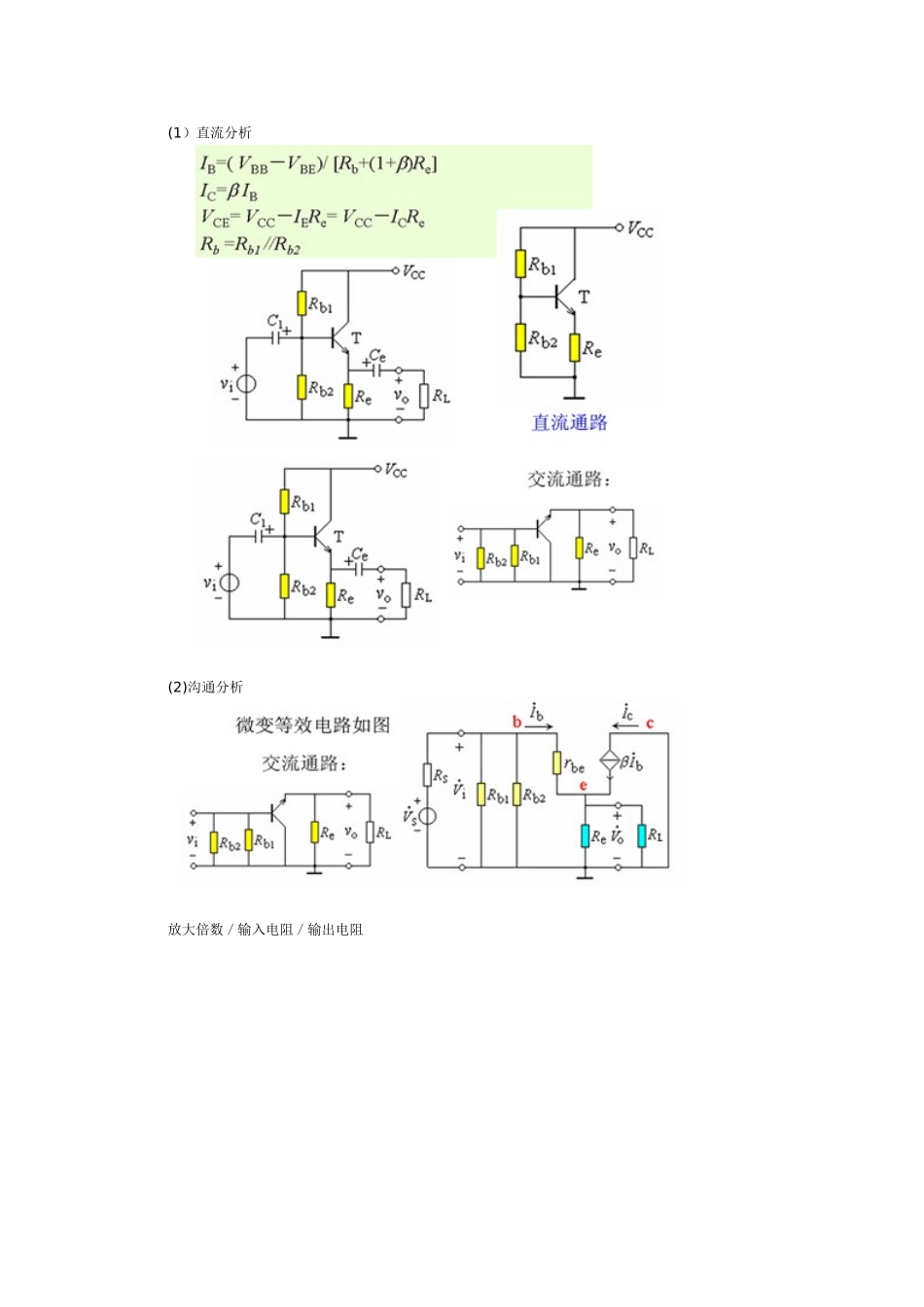 三极管基本放大电路的三种组态_第2页