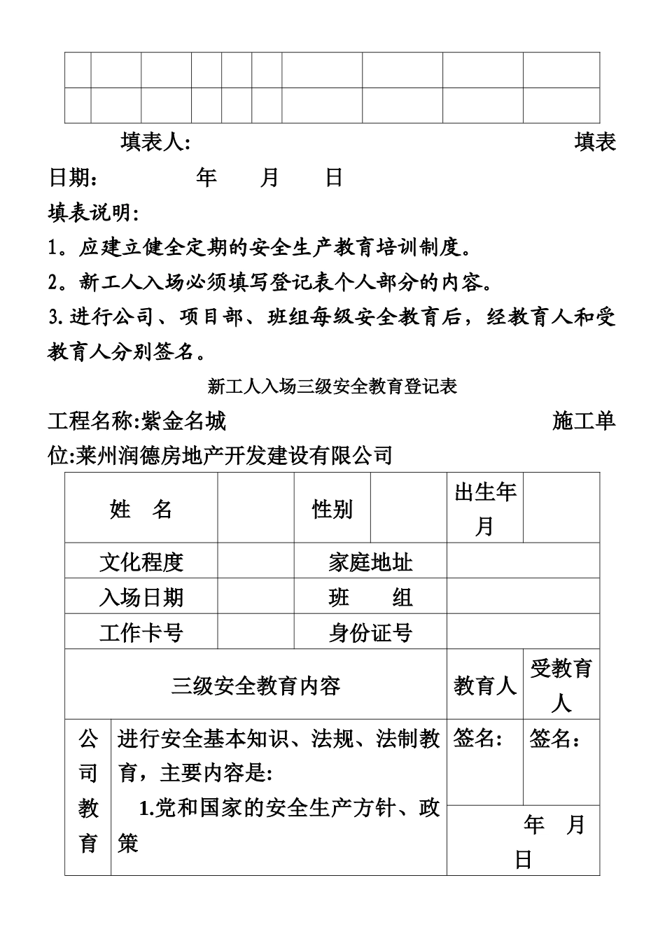 三级安全教育记录_第2页