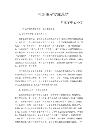 三级课程实施总结