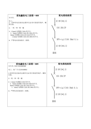 三级配电箱标签和系统图
