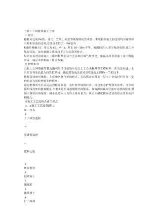 三维土工网植草施工方案