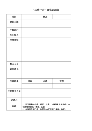 三重一大会议记录表