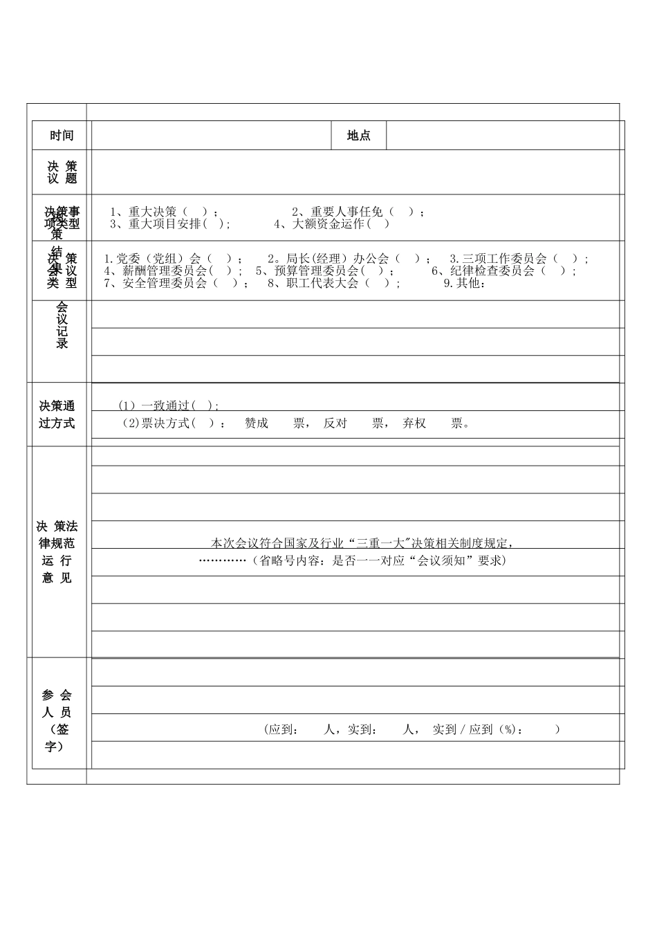 三重一大决策监督记录表_第3页