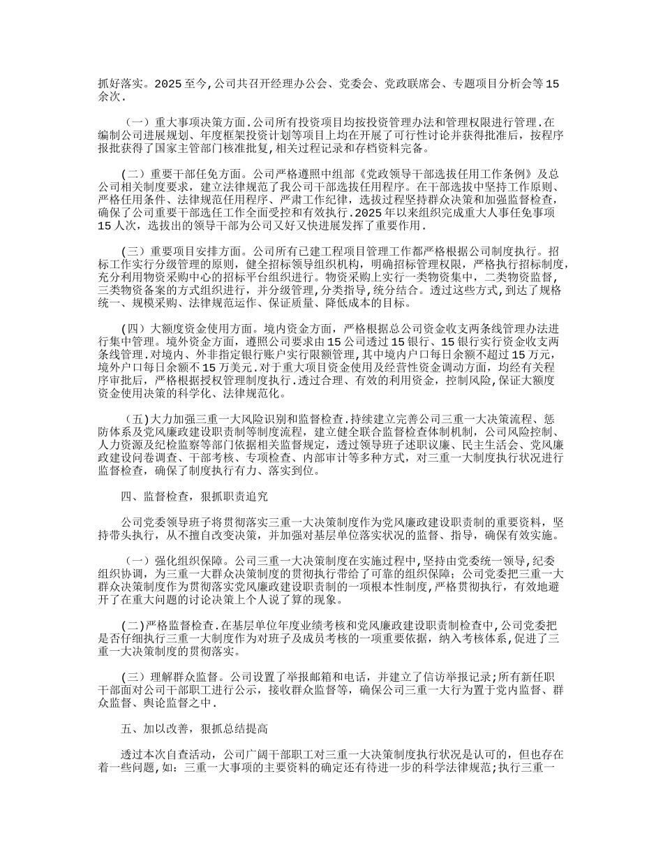 三重一大自查报告5篇_第2页