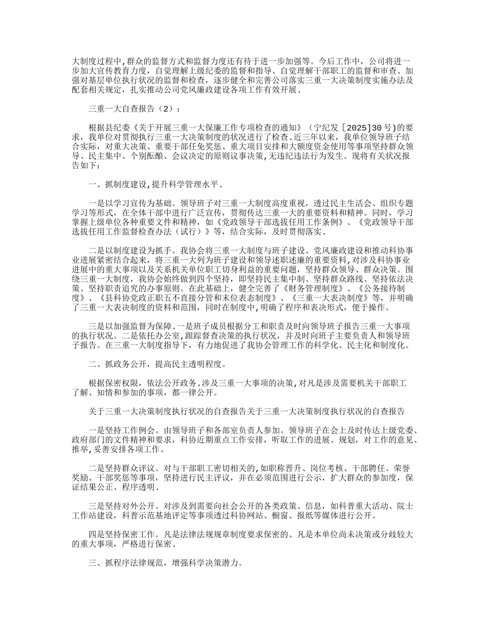 三重一大自查报告5篇_第3页