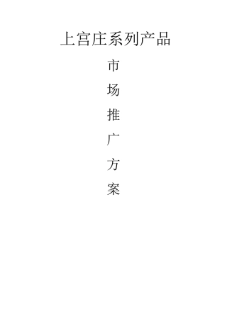 上宫庄市场推广方案