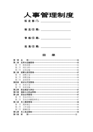 上市公司人事管理操作制度