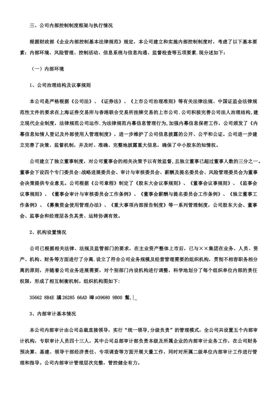 上市公司内部控制有效性自我评价报告模板_第2页