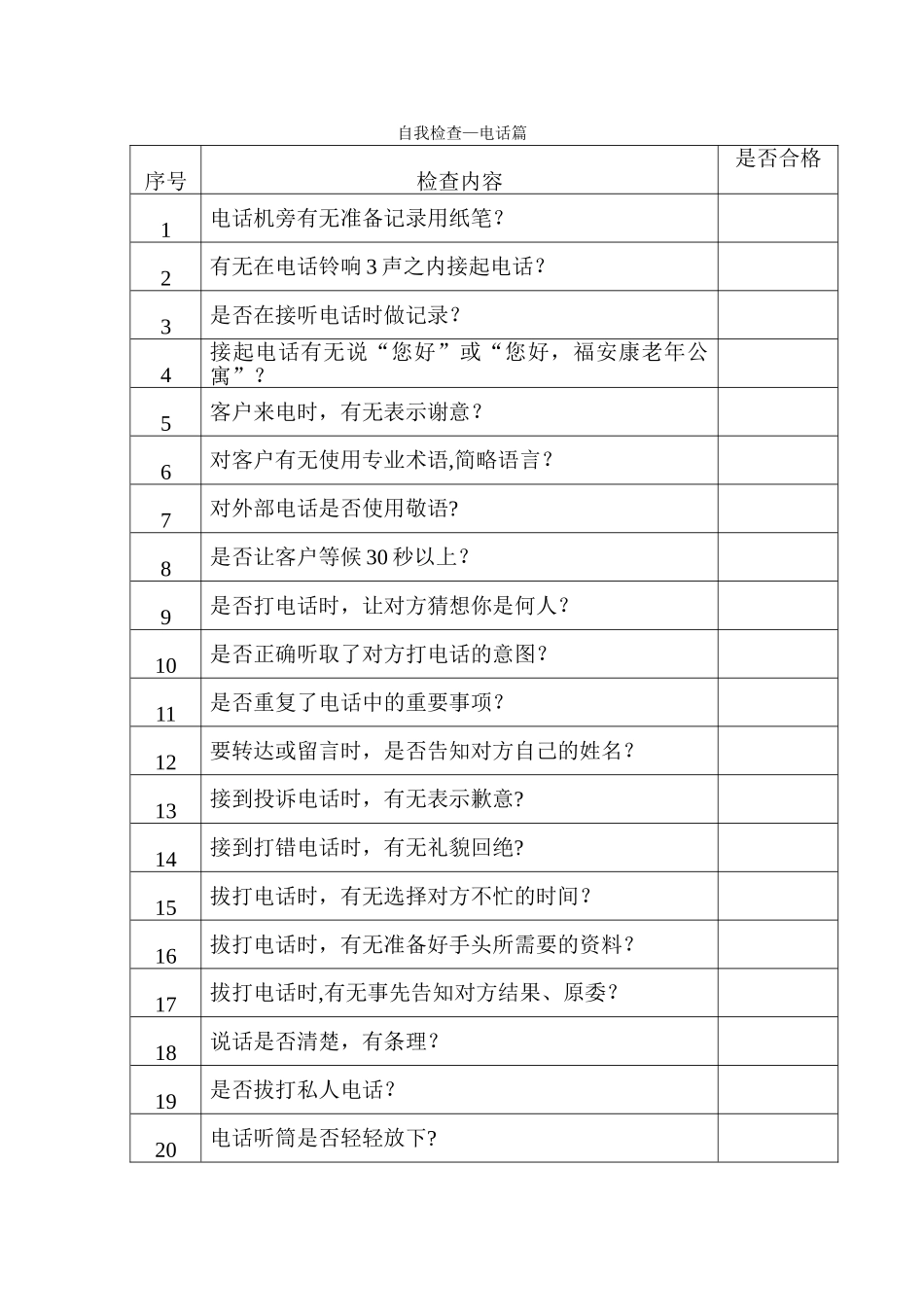 上海大众4S店礼仪检查表_第2页