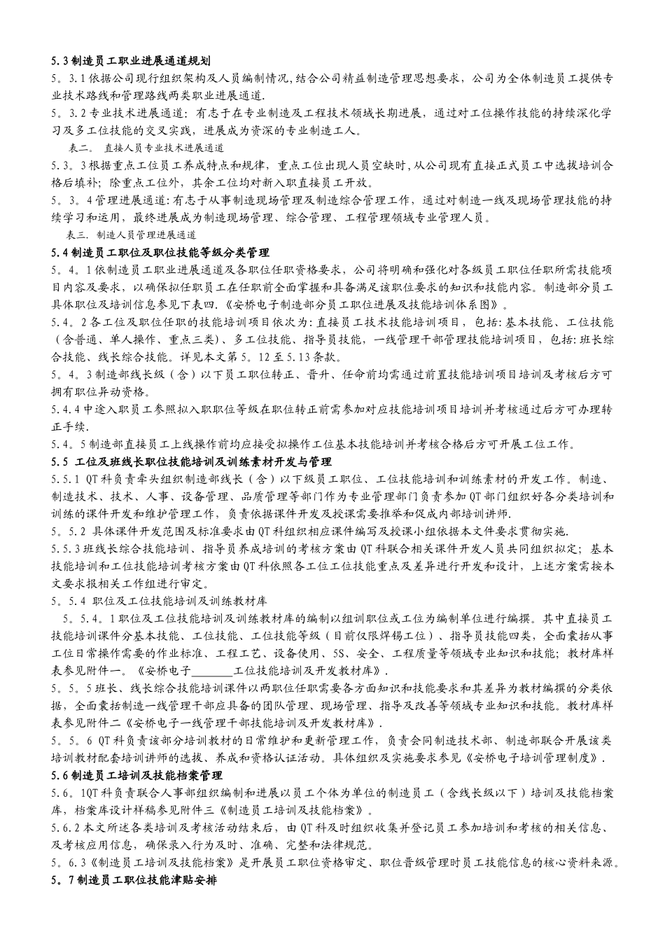 上海安桥电子有限公司制造员工培训开发制度_第3页