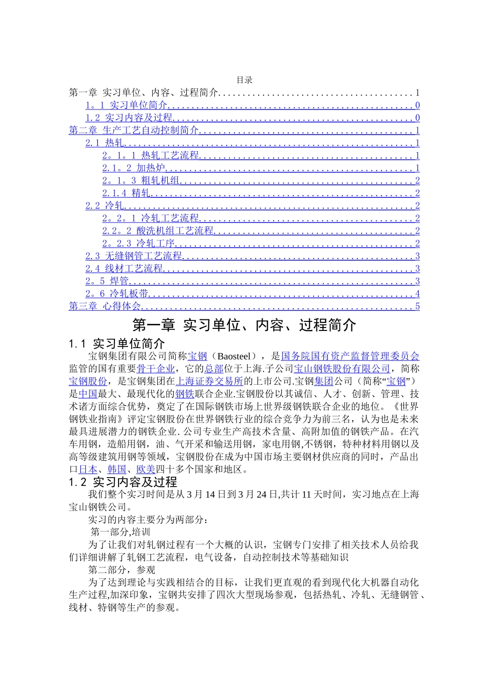 上海宝钢毕业实习报告_第2页