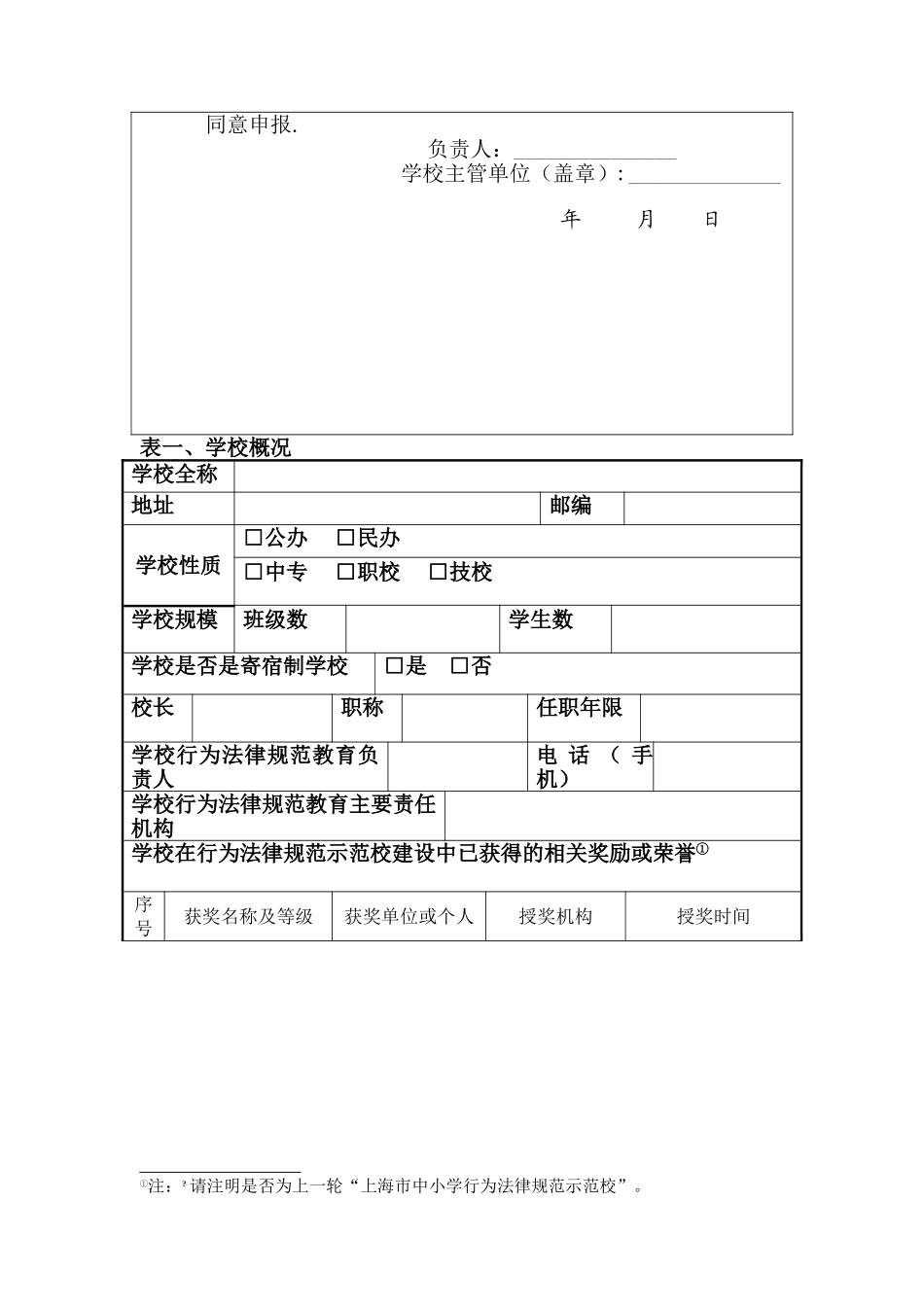 上海市中小学行为规范示范校评估申报表_第2页