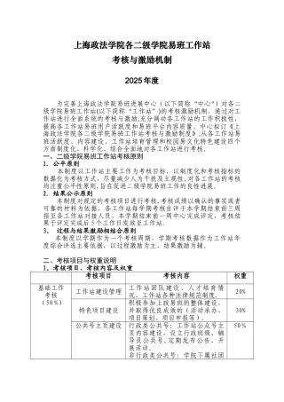 上海政法学院各二级学院易班工作站考核办法