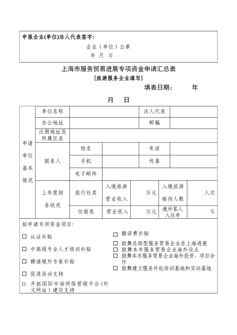 上海服务贸易发展专项资金申请汇总表_第2页