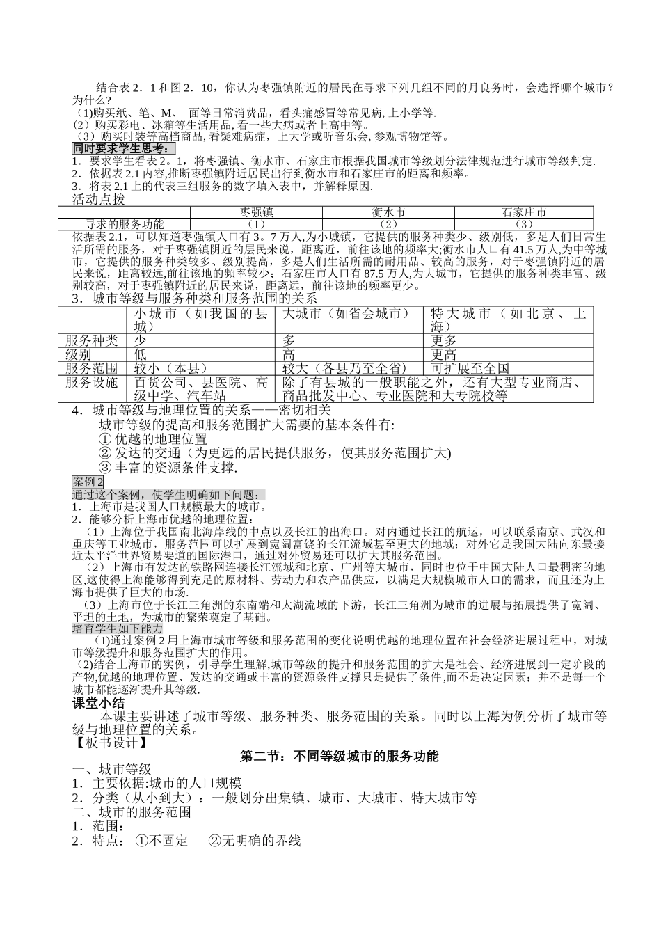 不同等级城市的服务功能教案_第3页