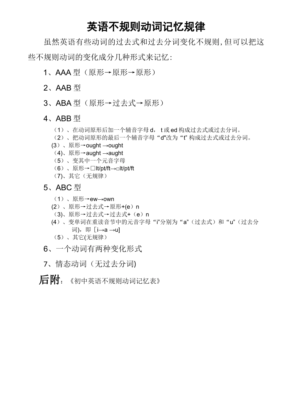 不规则动词过去式和过去分词表_第1页