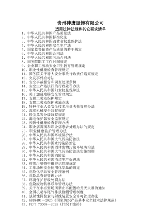 与产品有关的法律法规清单1