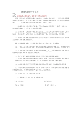 与基金会合作协议