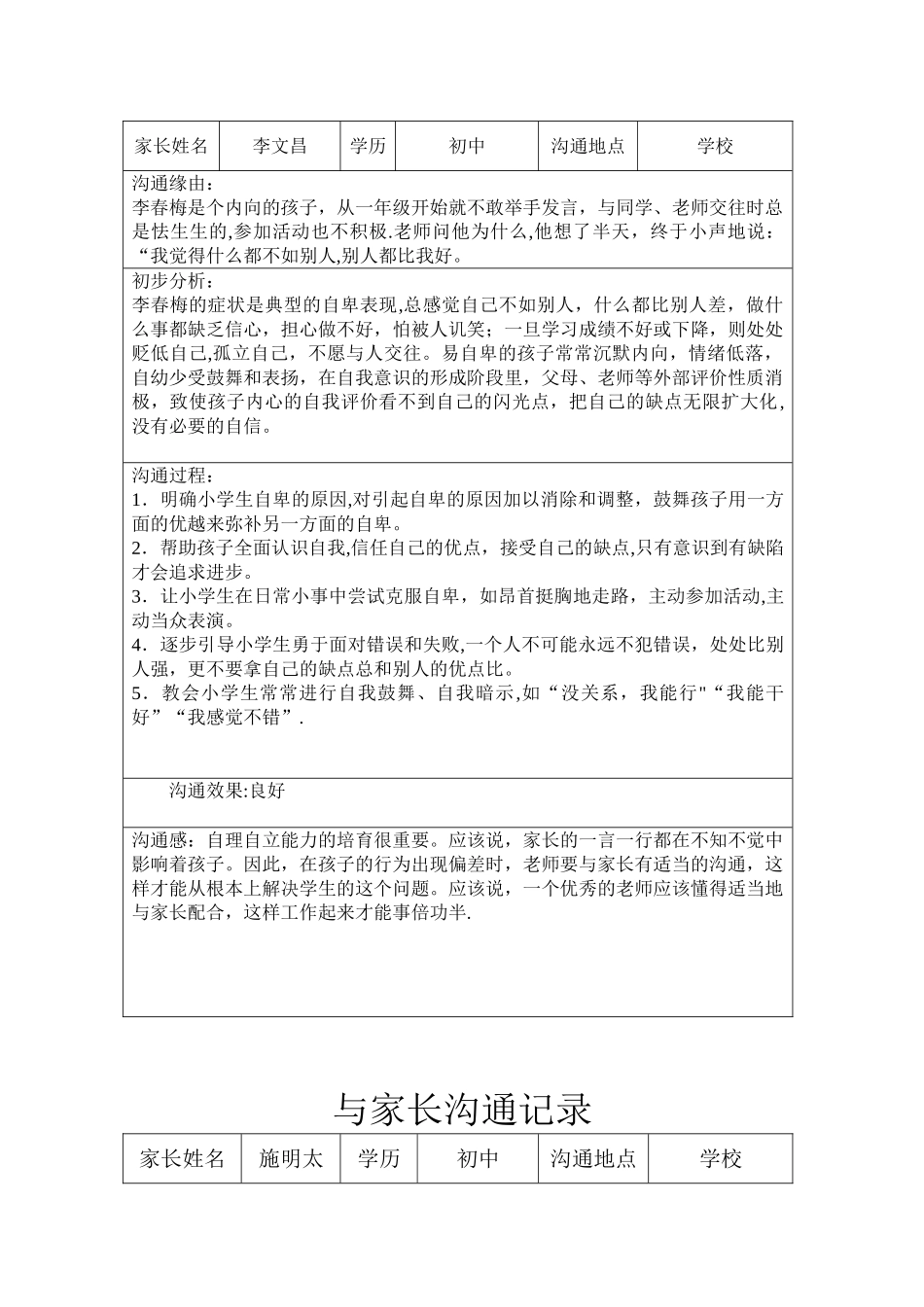 与家长沟通记录25365_第2页