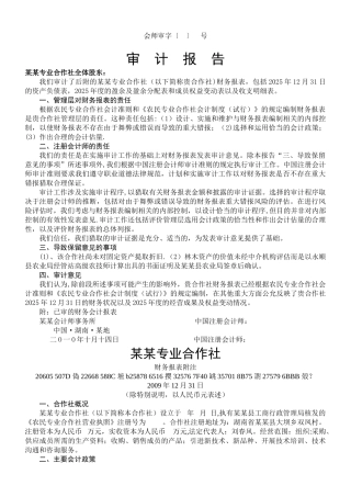 专业合作社审计报告例文