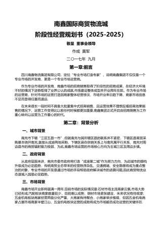 专业市场运营计划书