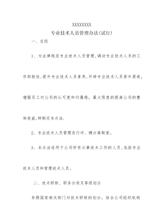 专业技术人员管理办法